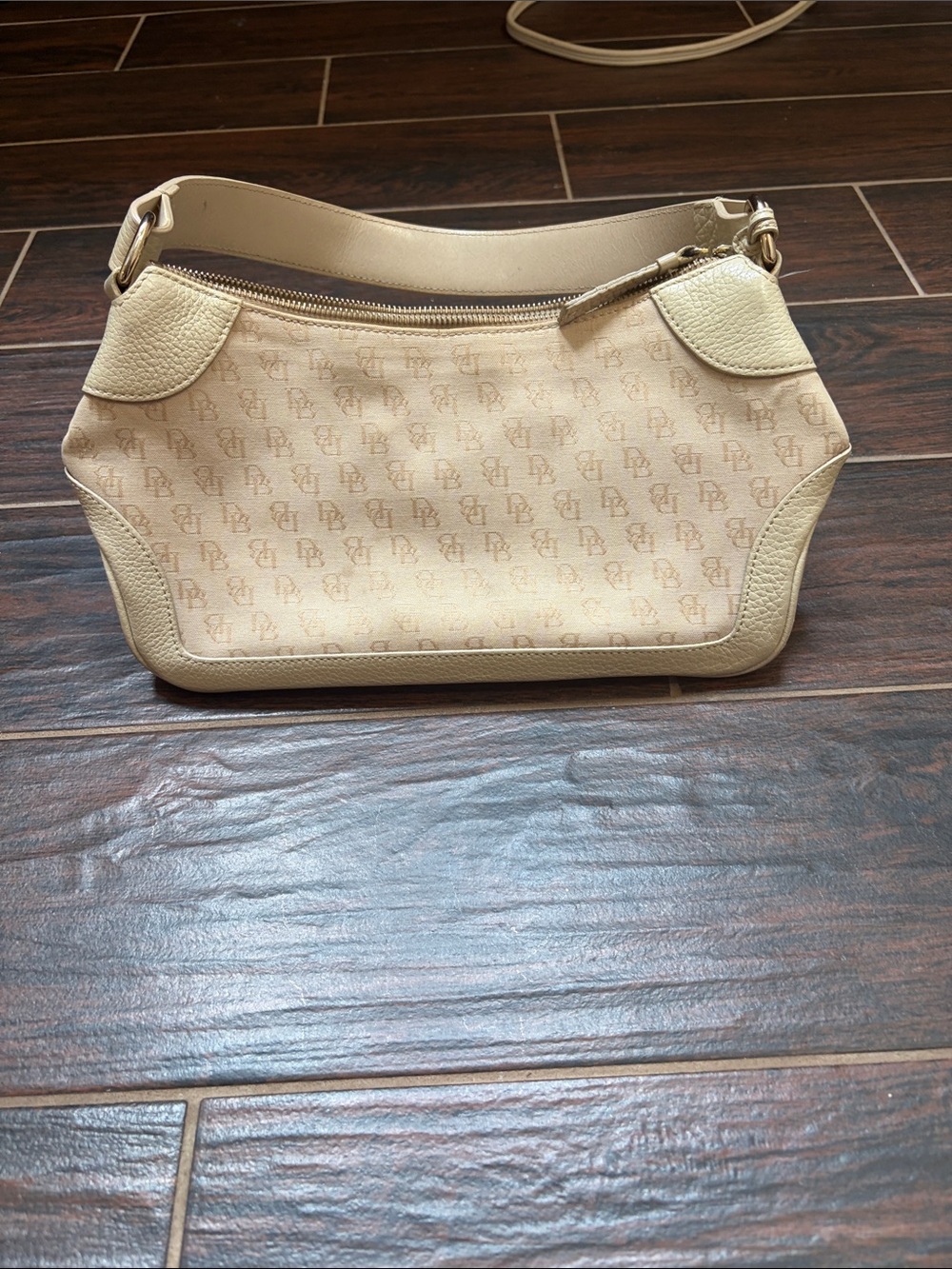 Dooney & Bourke Beige Monogram Shoulder Bag